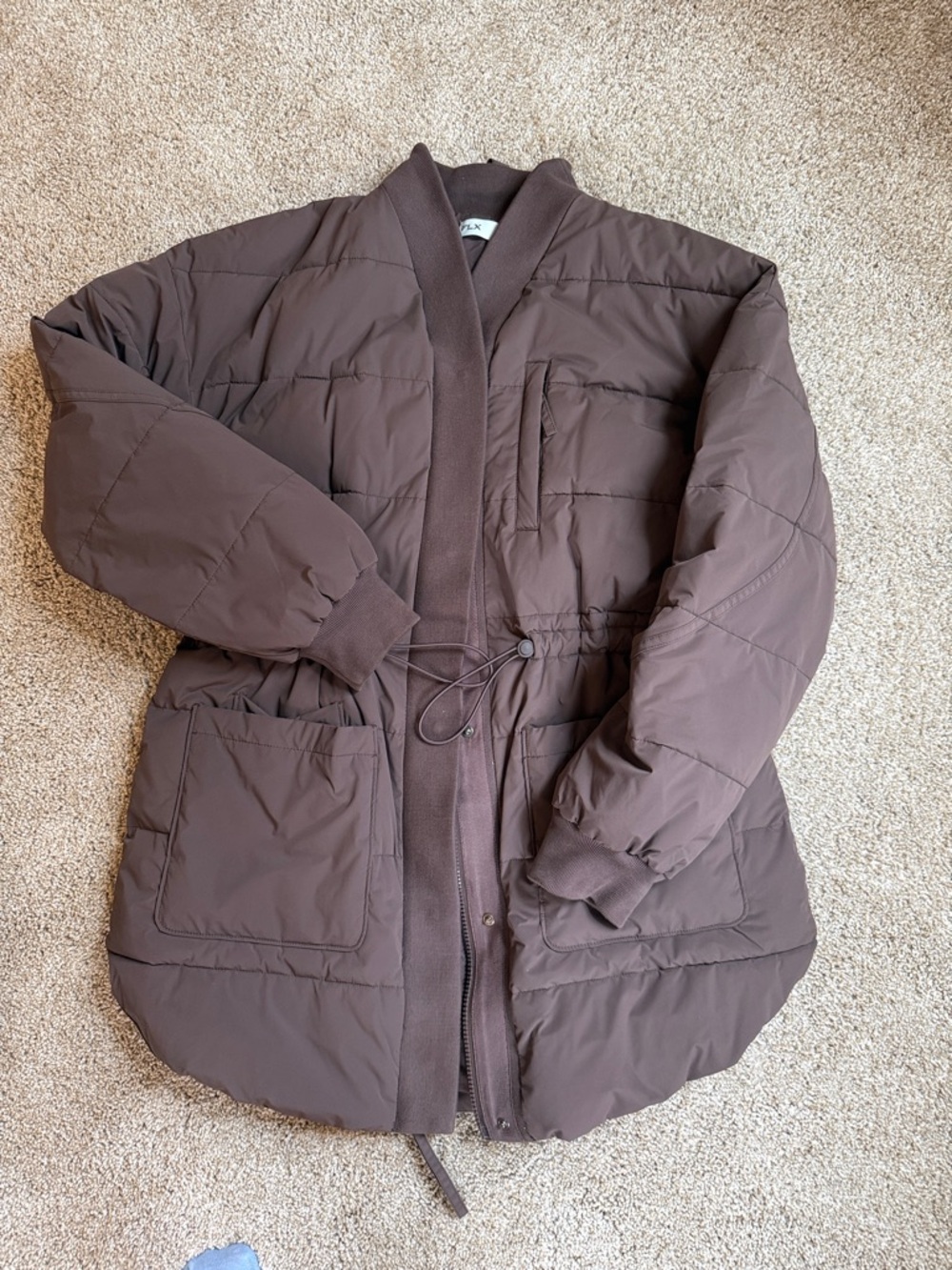 Brown Quilted Women's Puffer Jacket